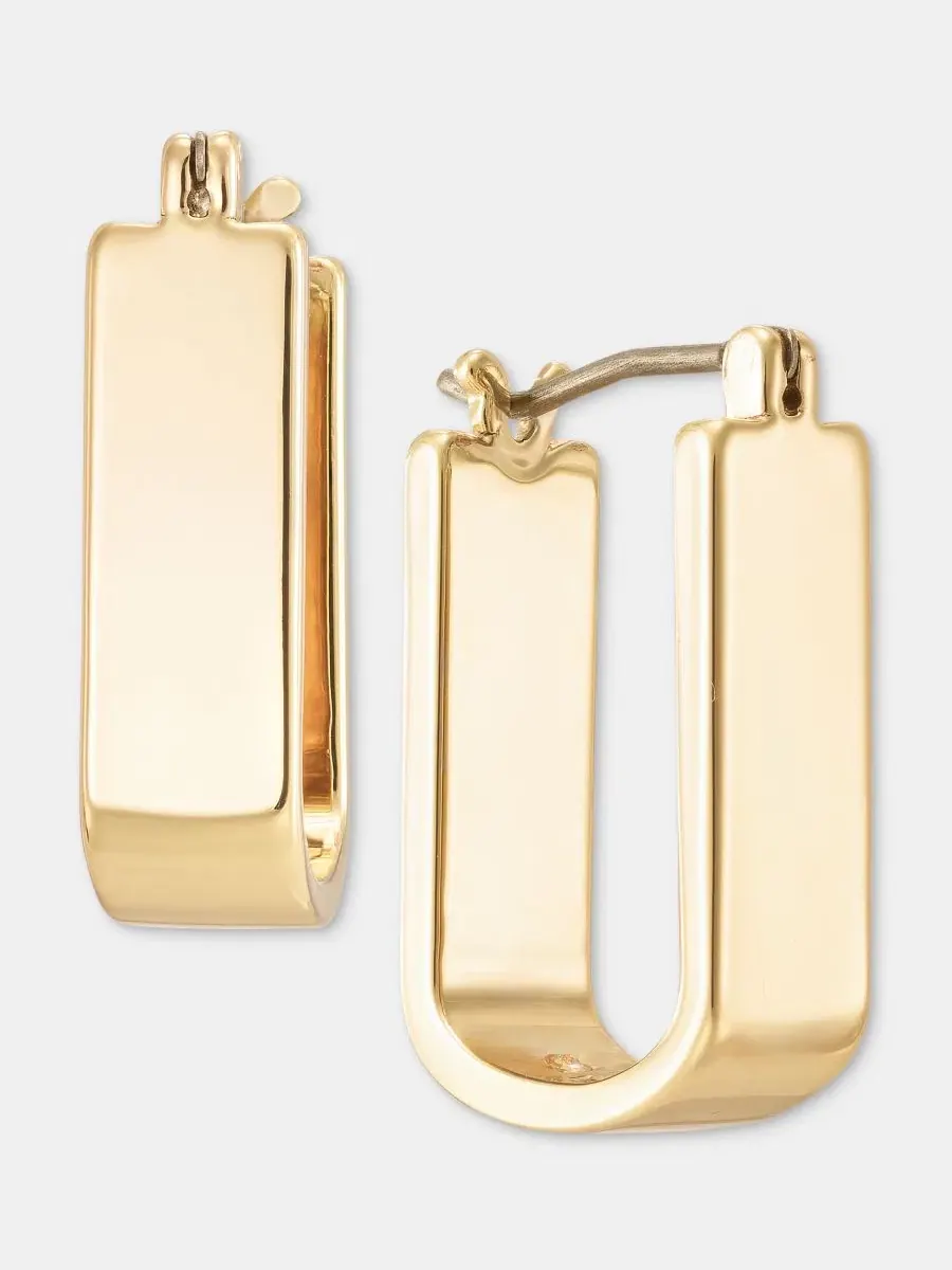 Серьги-кольца золотистого цвета Lauren Ralph Lauren — изображение 2 из 4, оттенок золото