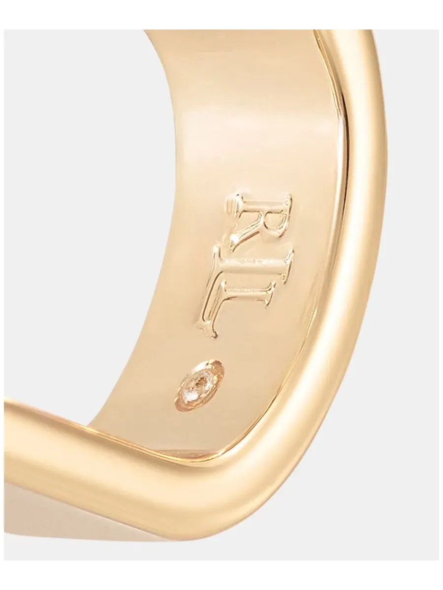 Серьги-кольца золотистого цвета Lauren Ralph Lauren — изображение 4 из 4, оттенок золото