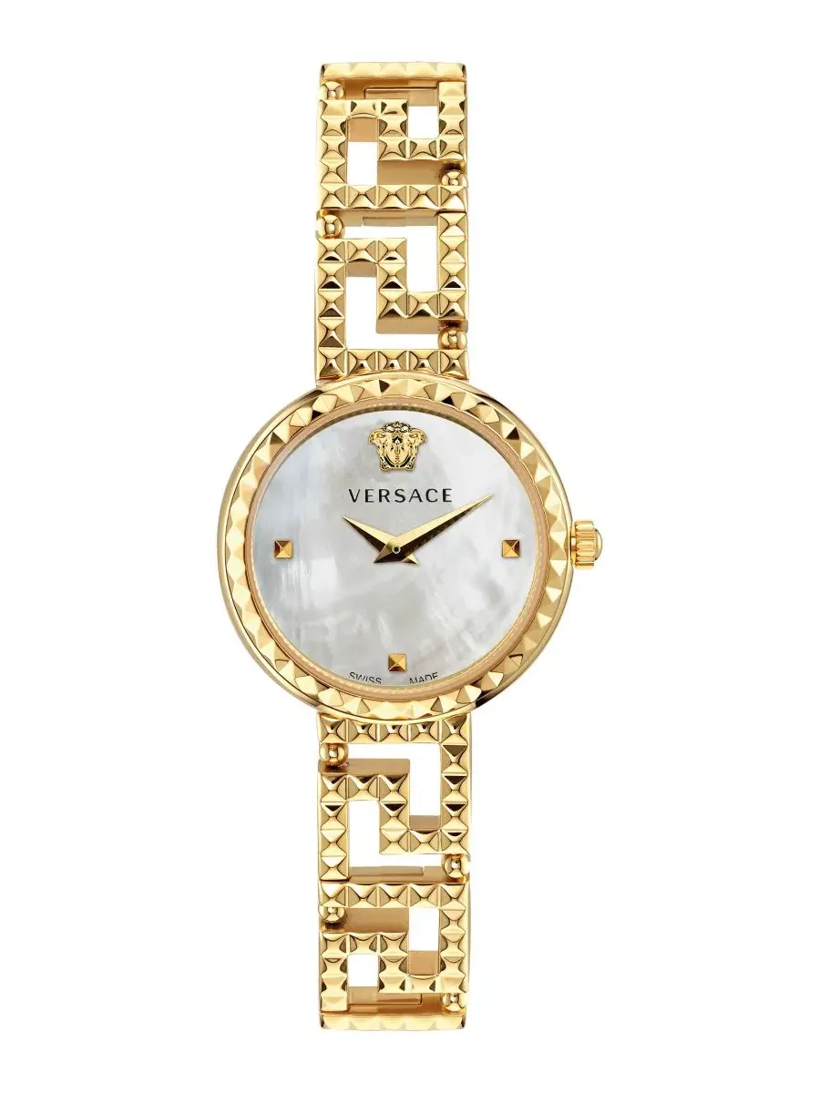 Женские часы Greca Goddess с браслетом из нержавеющей стали, золотистый, 28 мм Versace — изображение 1 из 5, оттенок золото