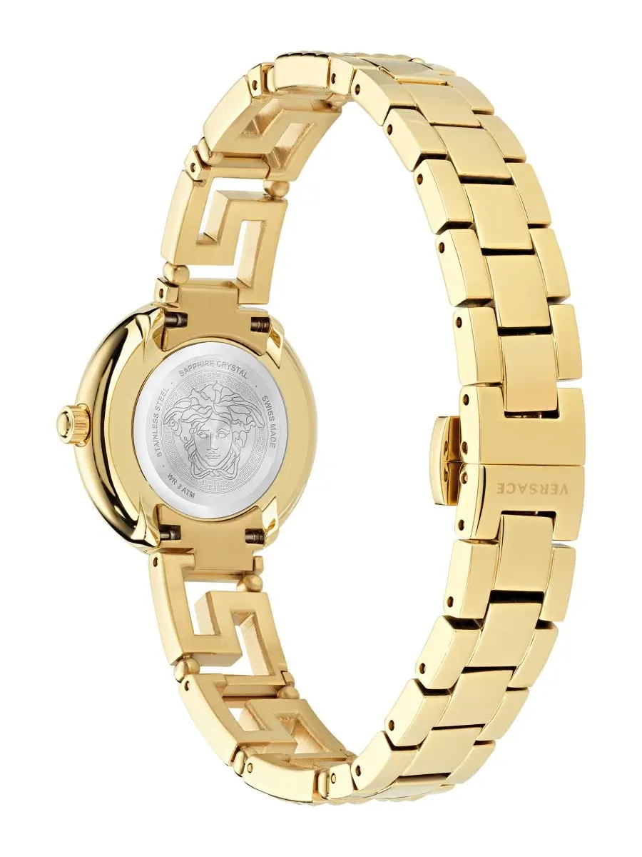 Женские часы Greca Goddess с браслетом из нержавеющей стали, золотистый, 28 мм Versace — изображение 3 из 5, оттенок золото