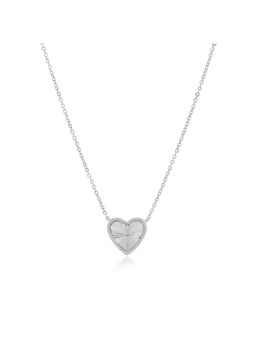 Кулон с сердцем из фианита Fluted CZ Heart The Lovery — изображение 1 из 3, оттенок серебристый
