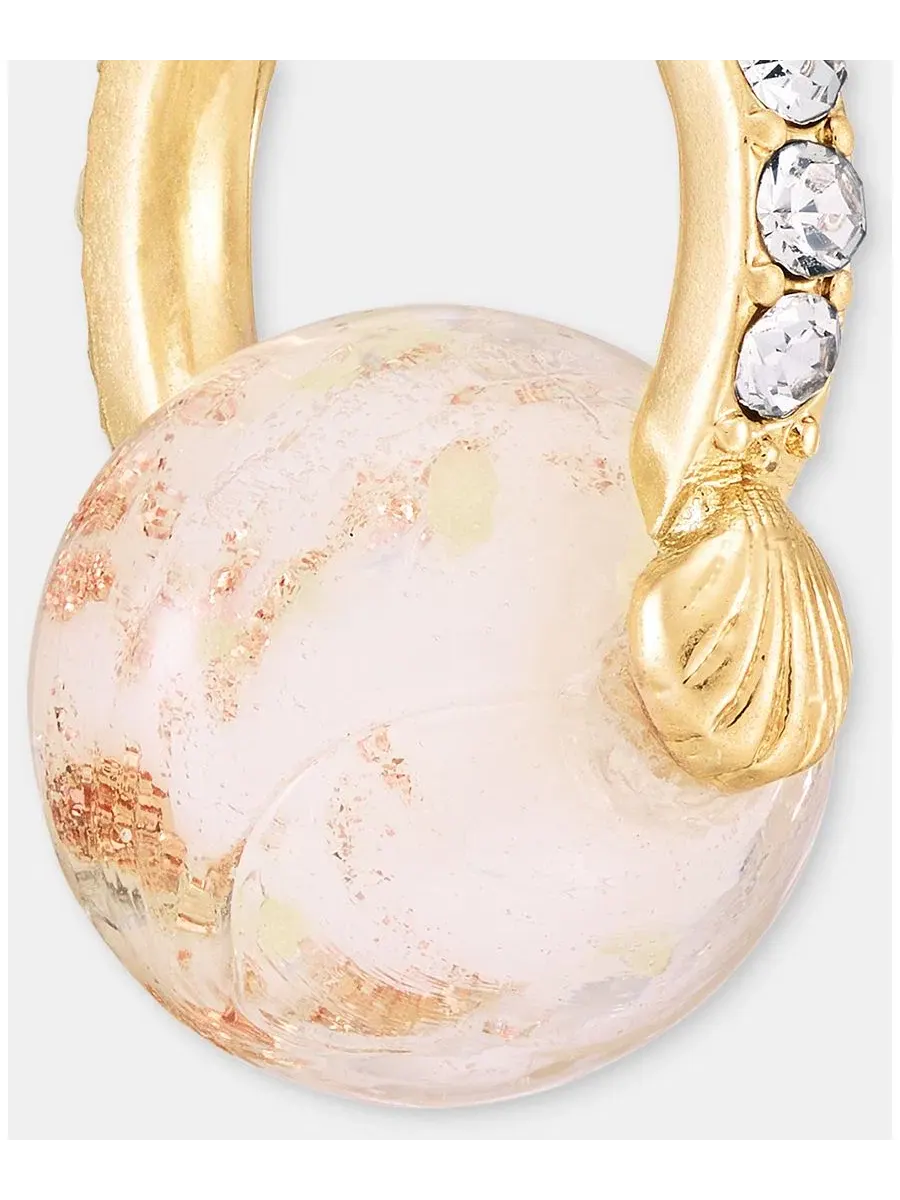 Серьги-пусеты с кристаллами Murano Glass Charm Pavé Hoop Lonna & Lilly — изображение 4 из 4, оттенок белый