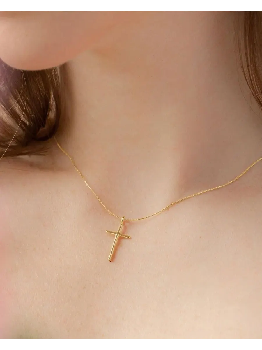 Кулон-крест с цепочкой Ariel Cross Bearfruit Jewelry — изображение 2 из 3, оттенок желтый золотистый