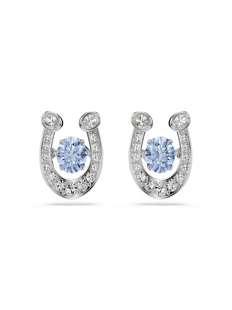 Серьги-пусеты с кристаллом Swarovski, Symbolica, Rhodium-Plated — изображение 1 из 5, оттенок синий