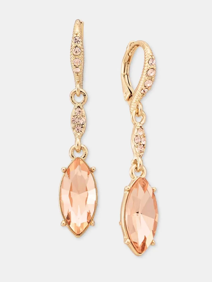 Серьги-подвески с кристаллами Crystal Double Drop Givenchy — изображение 3 из 4, оттенок темный розовый