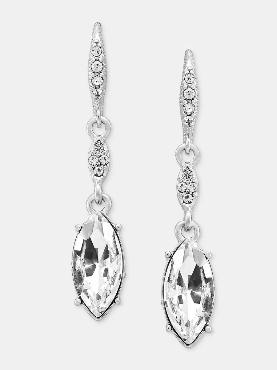 Серьги-подвески Crystal Double Drop Givenchy — изображение 1 из 4, оттенок белый
