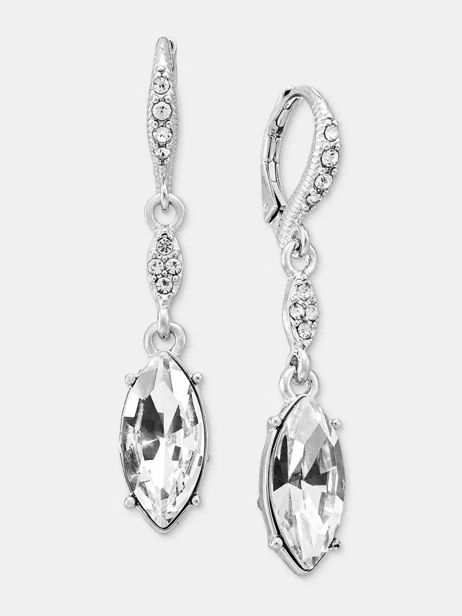 Серьги-подвески Crystal Double Drop Givenchy — изображение 2 из 4, оттенок белый