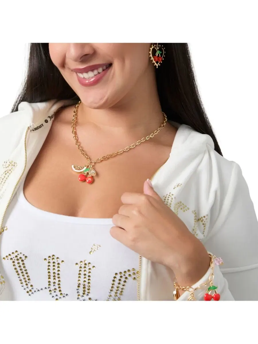 Браслет-шарм с фруктами Cherry & Fruit Charm Bracelet Juicy Couture — изображение 4 из 8, оттенок золото