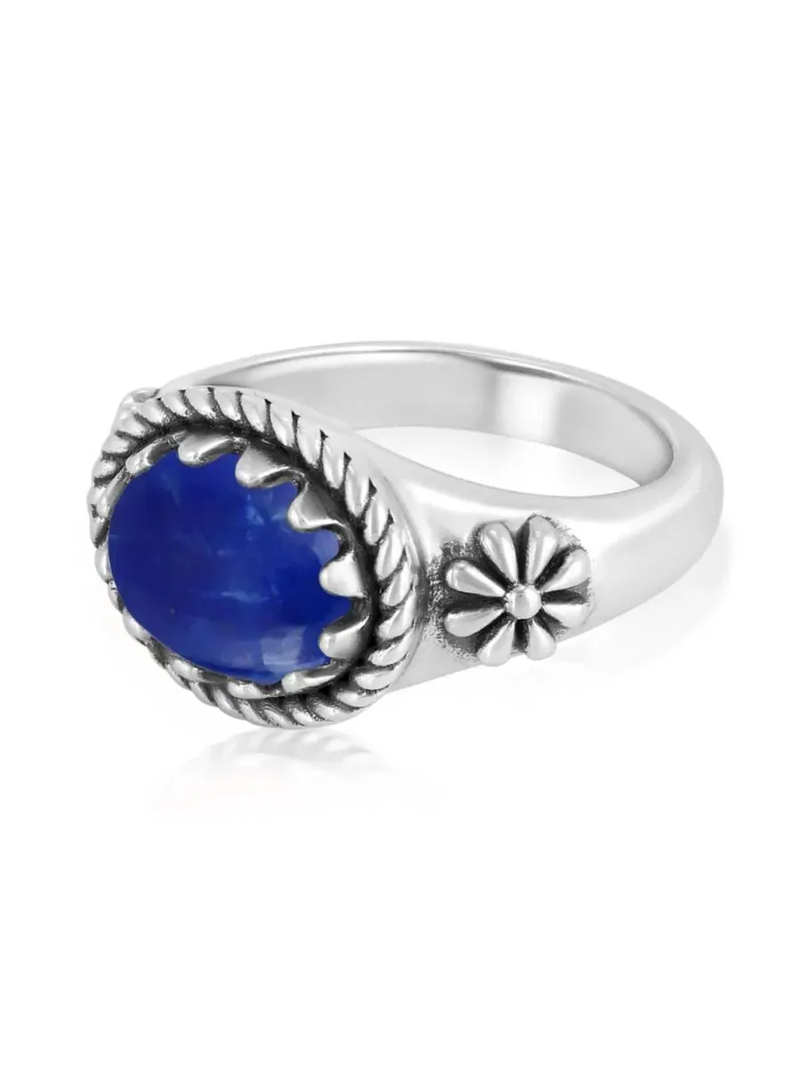 Кольцо из стерлингового серебра с лазуритом, размеры от 5 до 11 American West Jewelry — изображение 3 из 6