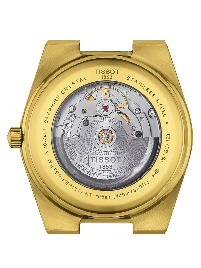 Мужские автоматические швейцарские часы Tissot PRX Powermatic 80 с золотым PVD-покрытием на — изображение 3 из 5