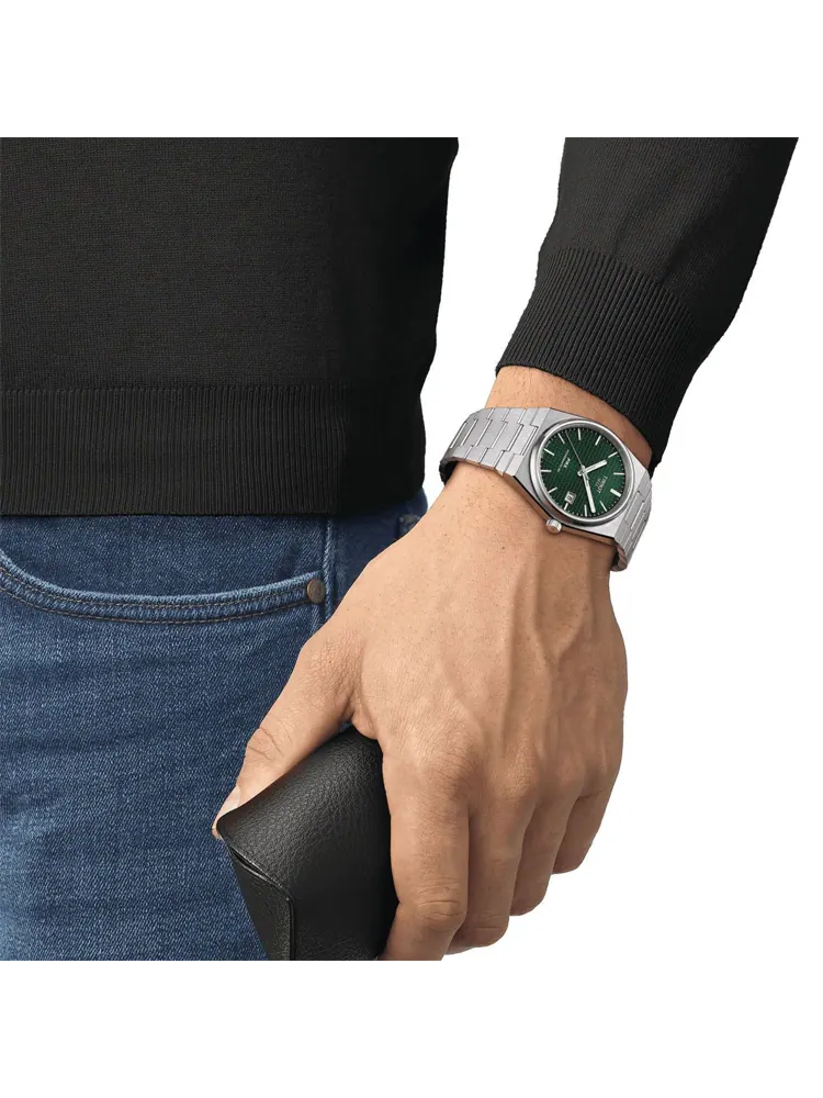 Tissot PRX Powermatic 80: Зеленый циферблат и швейцарская точность — изображение 2 из 8