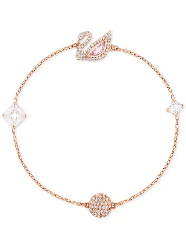 Магнитный браслет Remix с кристаллами в форме лебедя из розового золота Swarovski — изображение 1 из 4, оттенок розовый