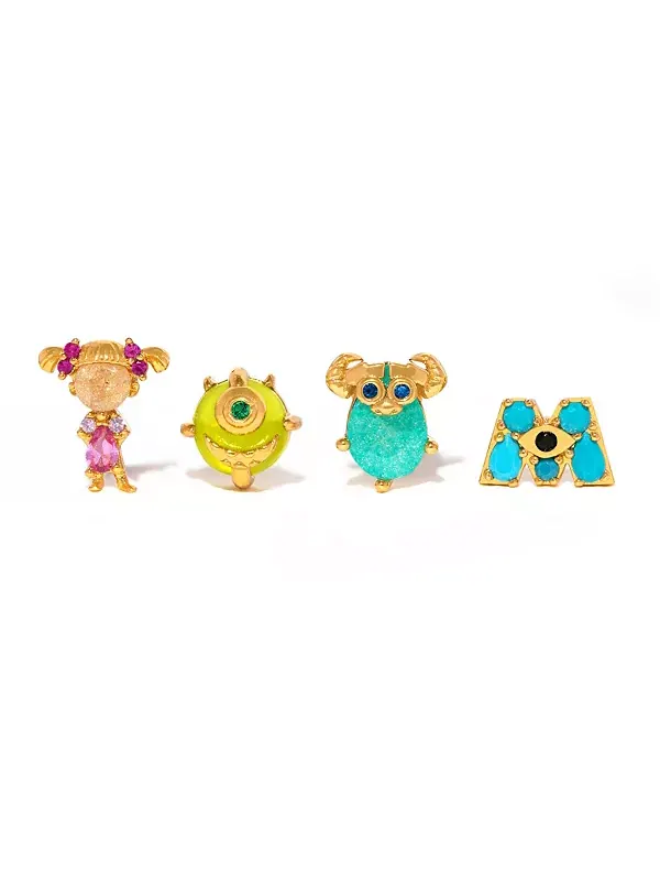 Набор хрустальных золотых гвоздиков Pixar Monsters Girls Crew — изображение 1 из 3, оттенок золото