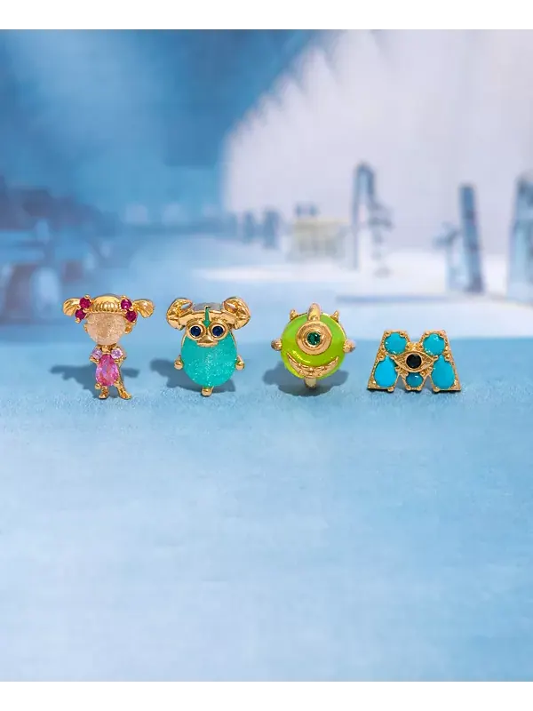 Набор хрустальных золотых гвоздиков Pixar Monsters Girls Crew — изображение 3 из 3, оттенок золото