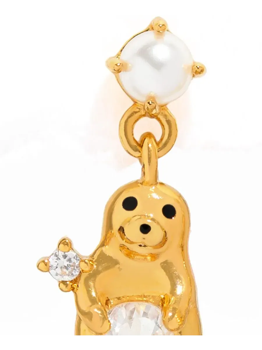 Серьги-подвески с печатью тюленя Crystal Seal Dangle Girls Crew — изображение 2 из 3, оттенок золото