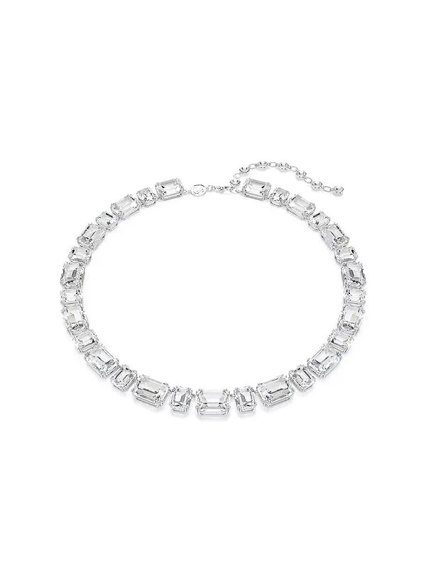 Теннисное ожерелье Millenia с восьмиугольной огранкой и белым родиевым покрытием Swarovski — изображение 1 из 4
