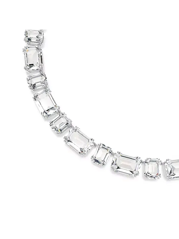 Теннисное ожерелье Millenia с восьмиугольной огранкой и белым родиевым покрытием Swarovski — изображение 4 из 4