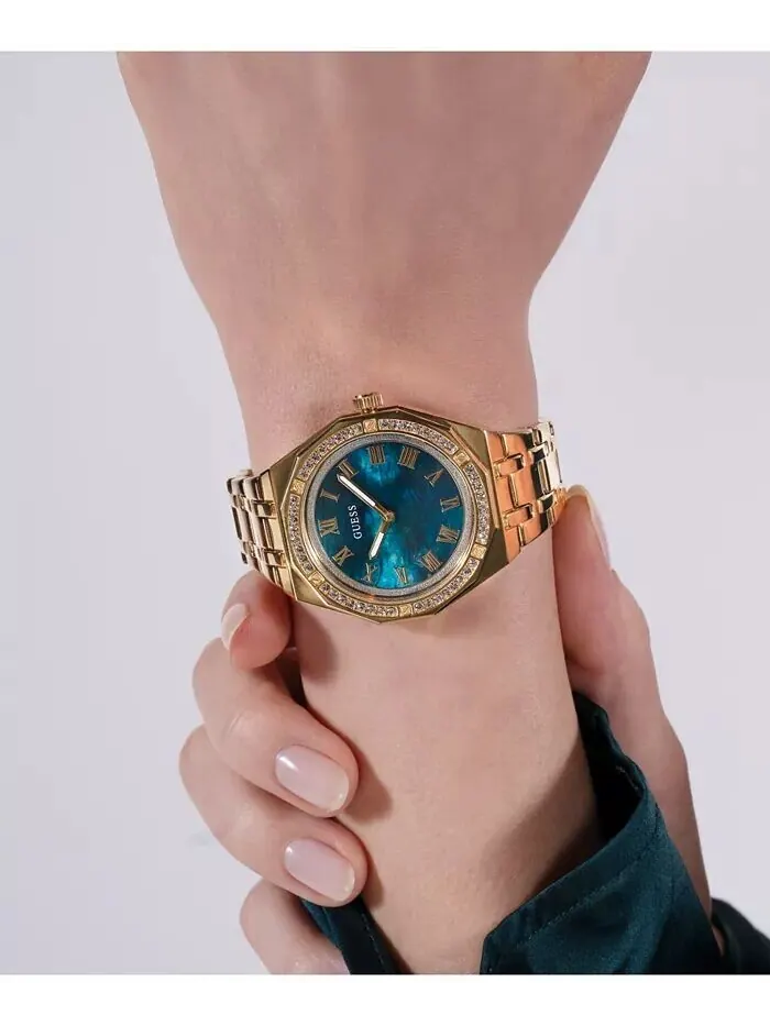 Женские аналоговые золотые часы из нержавеющей стали, 36 мм GUESS — изображение 6 из 6, оттенок золото