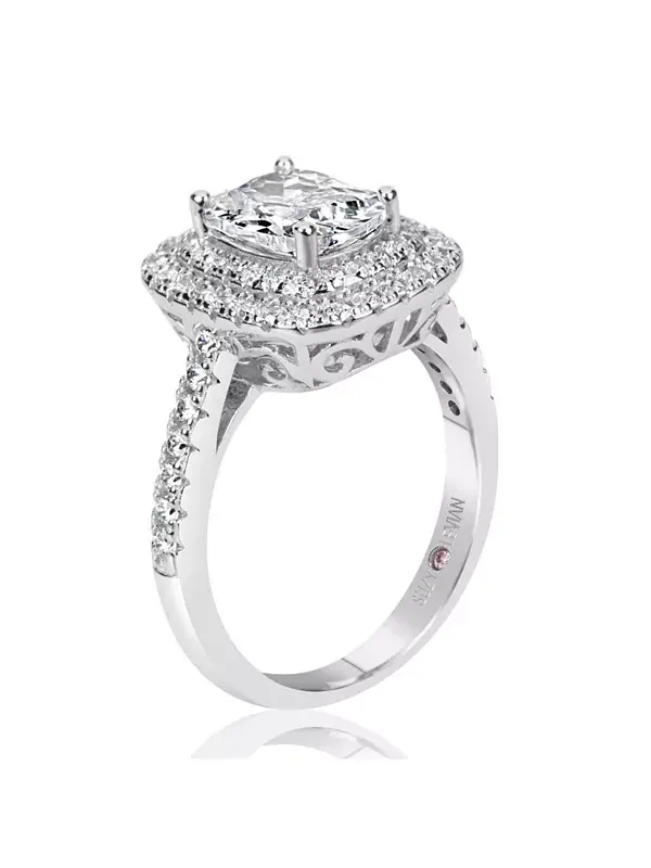 Кольцо Suzy Levian из стерлингового серебра с кубическим цирконием Suzy Levian New York — изображение 2 из 3, оттенок белый