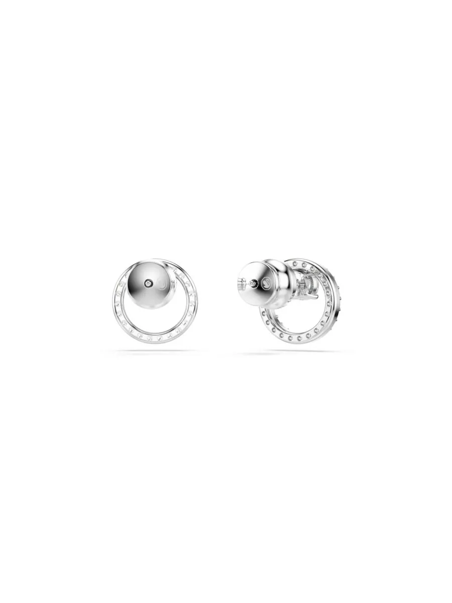 Белые серьги-гвоздики Constella с круглой огранкой Swarovski — изображение 4 из 5, оттенок серебряный