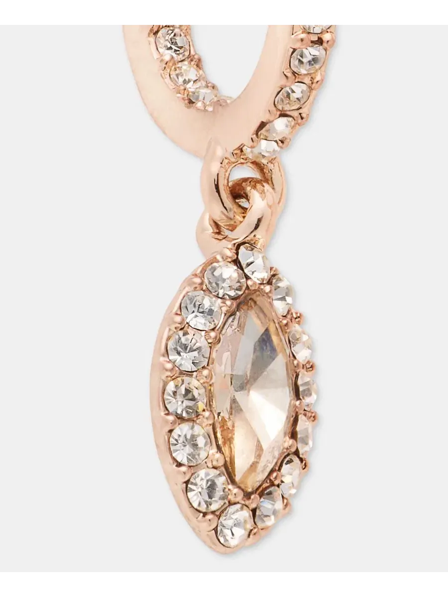 Серьги-кольца с подвесками и инкрустацией из камней Givenchy — изображение 2 из 4, оттенок темный розовый