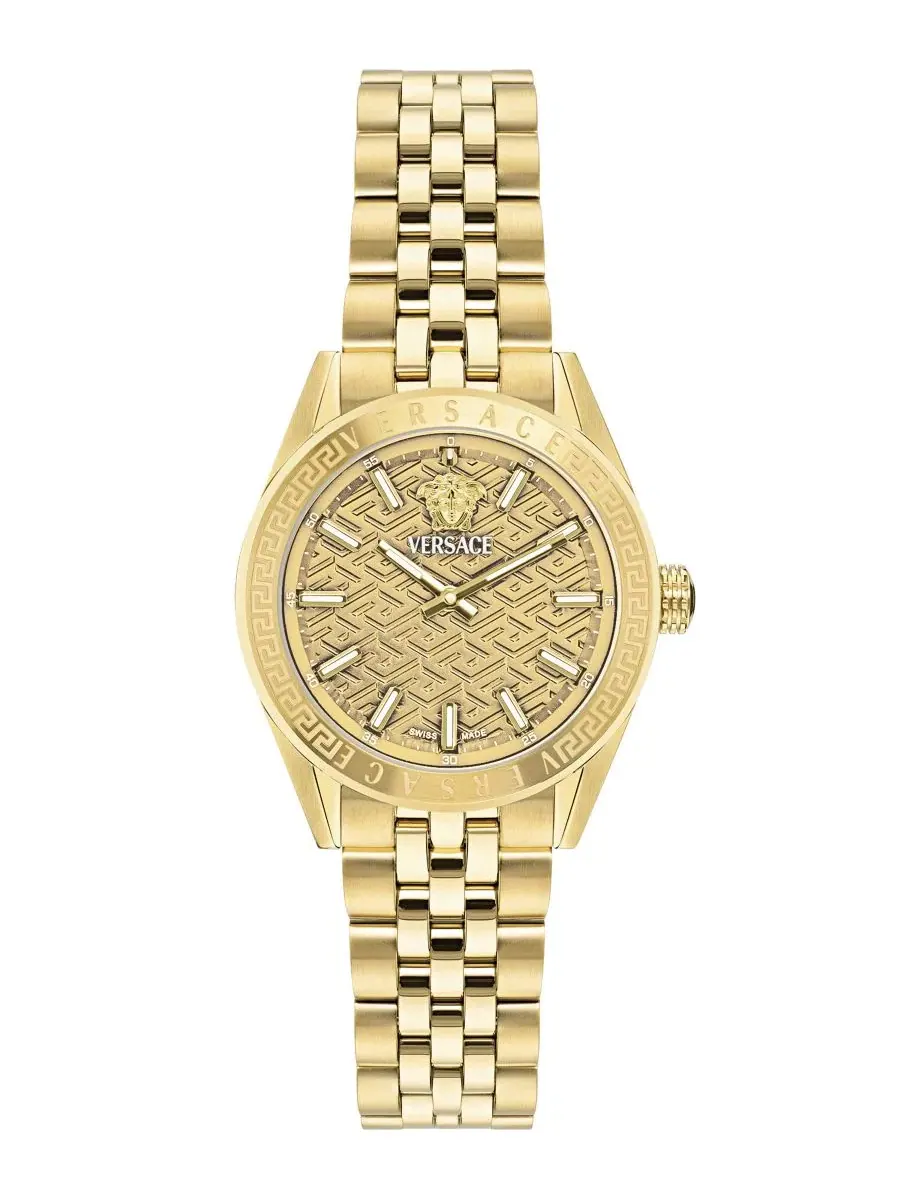 Женские часы V-Code из стали с позолотой, 36 мм Versace — изображение 1 из 5