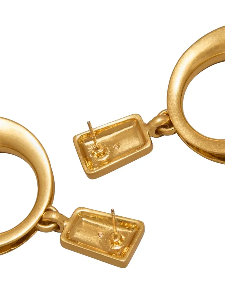 Серьги-кольца с выемкой, с позолотой Donna Karan New York — изображение 3 из 5