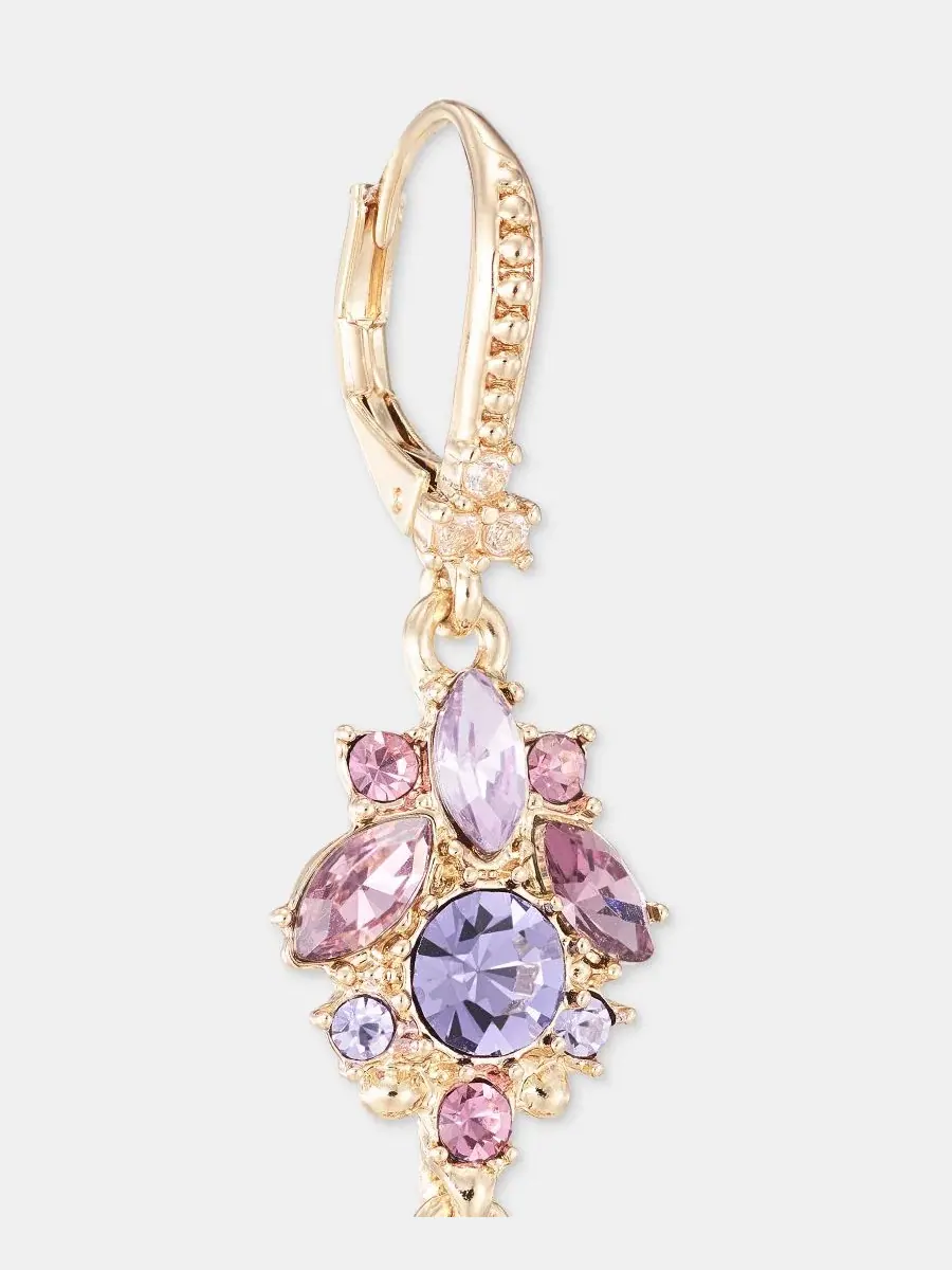 Серьги-подвески с кластером камней Multi-Stone Cluster Double Drop Marchesa — изображение 3 из 3, оттенок фиолетовый