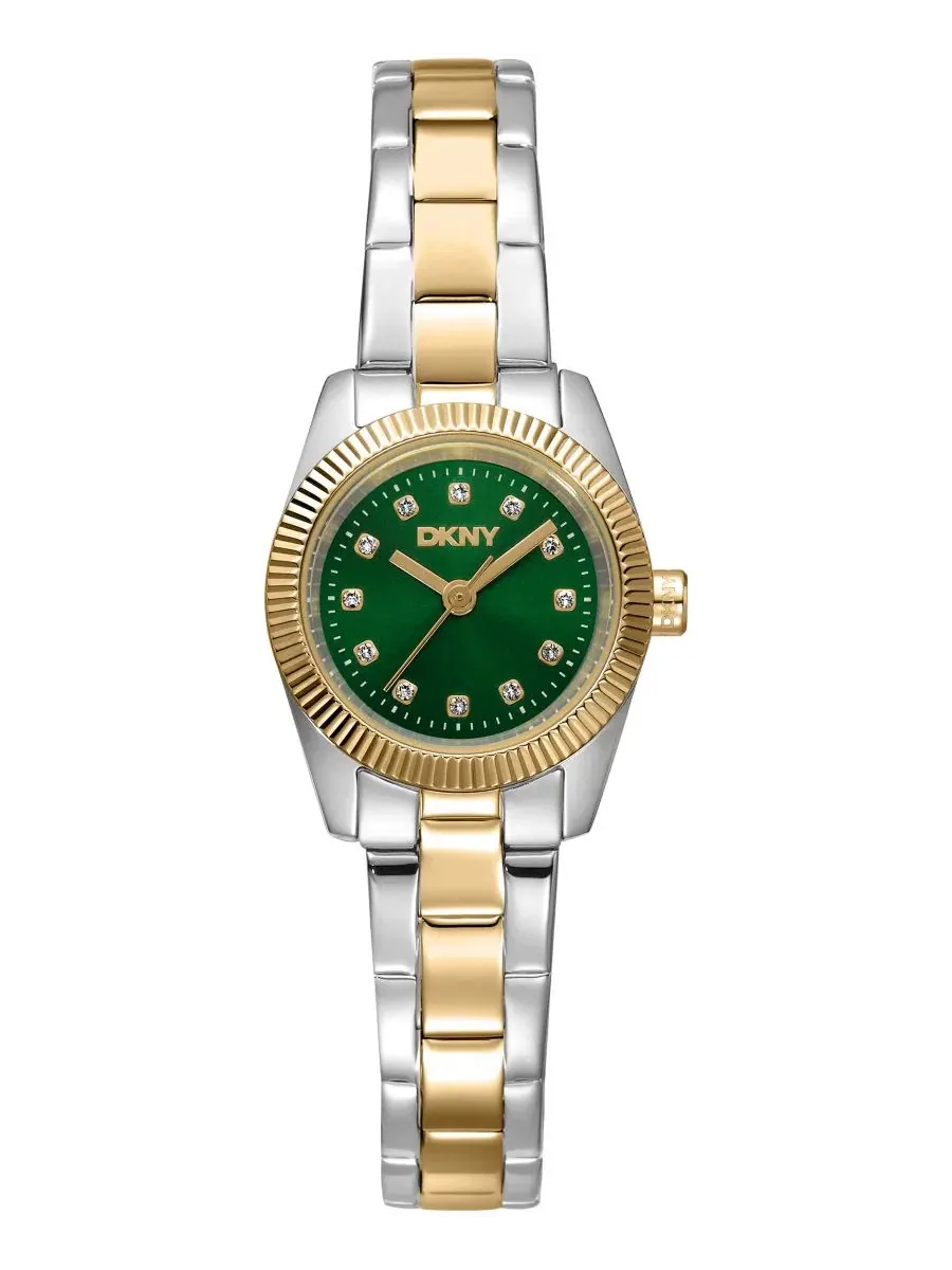 Женские часы Mini Quartz с браслетом из стали двух цветов, 23 мм DKNY