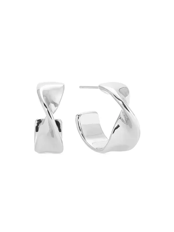 Серьги-Кольца с закрученным кулоном Heirloom Ettika — изображение 1 из 4, оттенок серебряный
