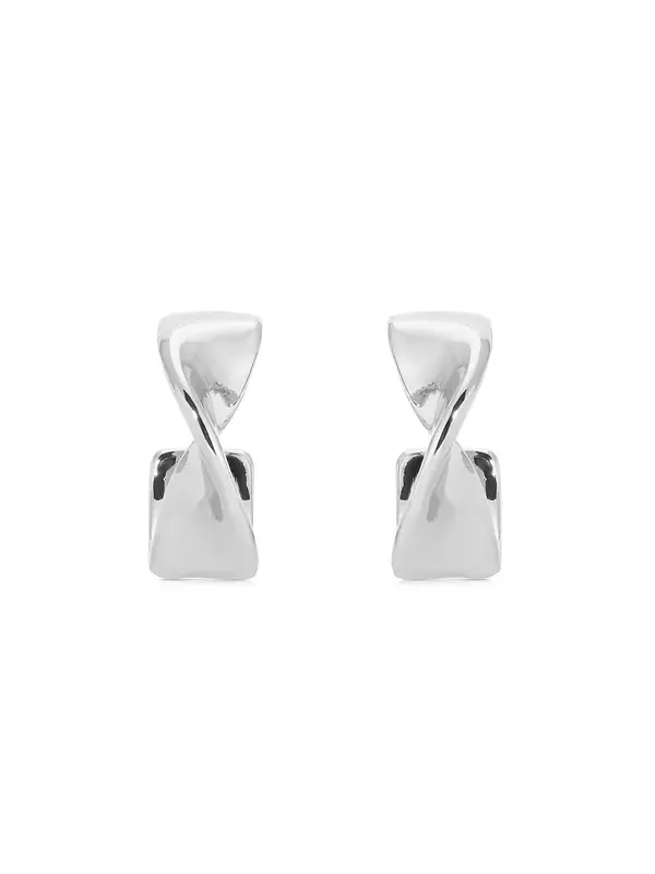 Серьги-Кольца с закрученным кулоном Heirloom Ettika — изображение 2 из 4, оттенок серебряный