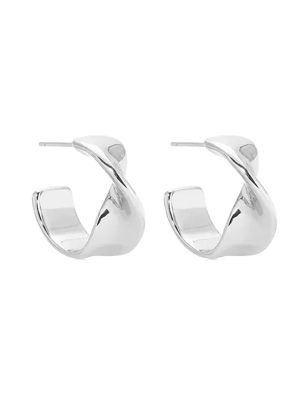 Серьги-Кольца с закрученным кулоном Heirloom Ettika — изображение 3 из 4, оттенок серебряный