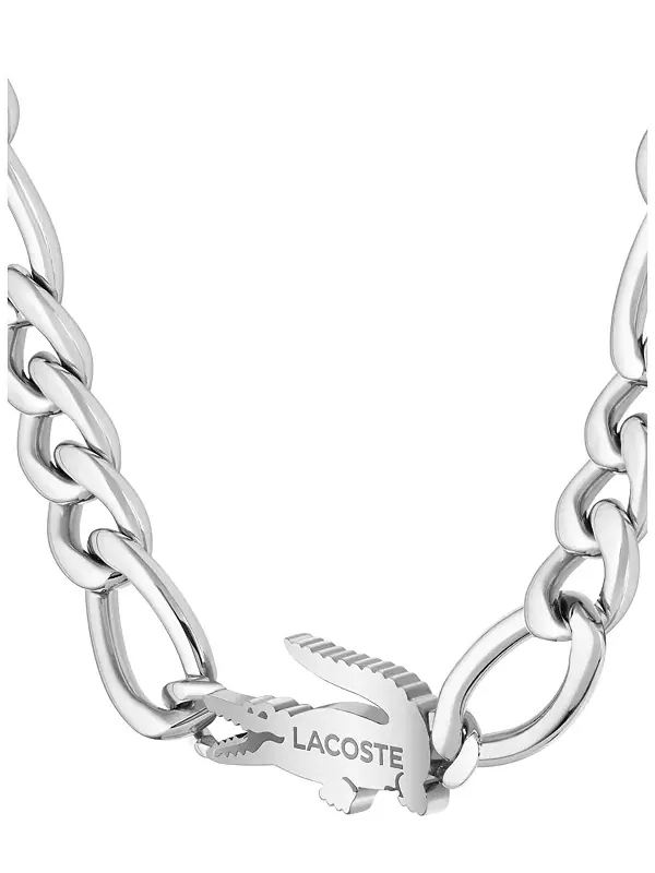 Женское ожерелье из крокодиловой кожи с покрытием IP Lacoste — изображение 2 из 4, оттенок серебряный