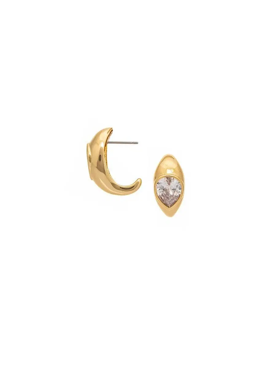 Серьги-конго с грушевидным фианитом, 18K золотое покрытие Rivka Friedman — изображение 1 из 3, оттенок нет цвета