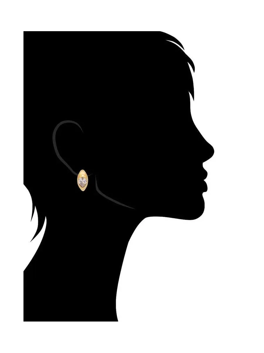 Серьги-конго с грушевидным фианитом, 18K золотое покрытие Rivka Friedman — изображение 2 из 3, оттенок нет цвета
