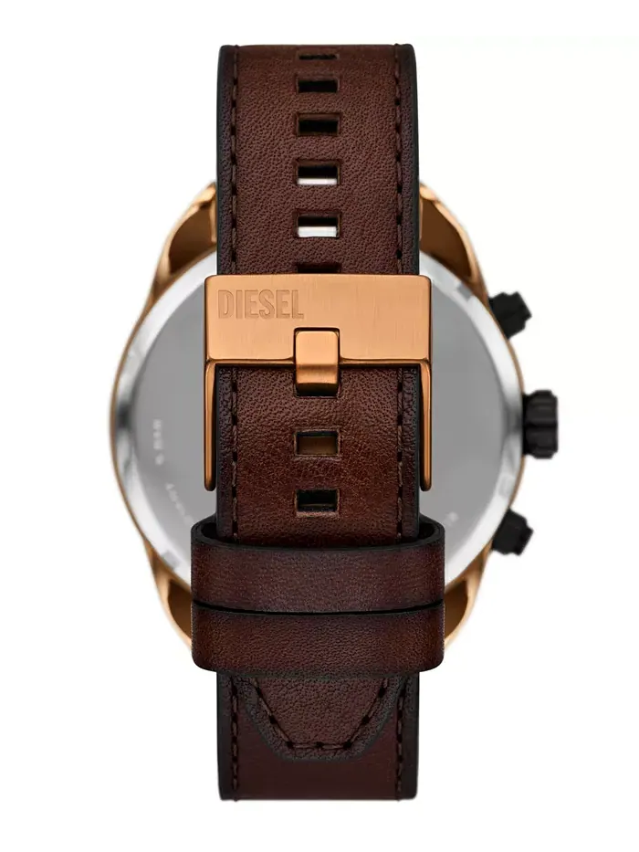 Мужские часы Spiked Quartz Chronograph с коричневым кожаным ремешком, 49 мм Diesel — изображение 3 из 4