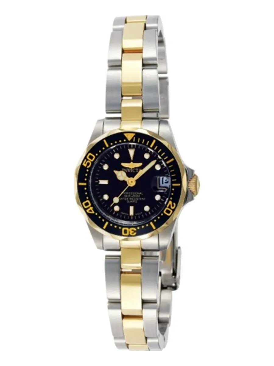 Женские часы Pro Diver Quartz с черным циферблатом Invicta