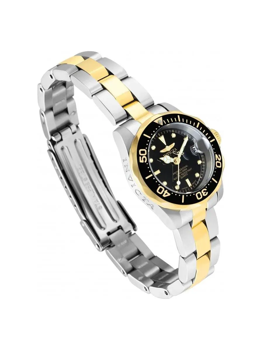 Женские часы Pro Diver Quartz с черным циферблатом Invicta — изображение 3 из 3, оттенок золото