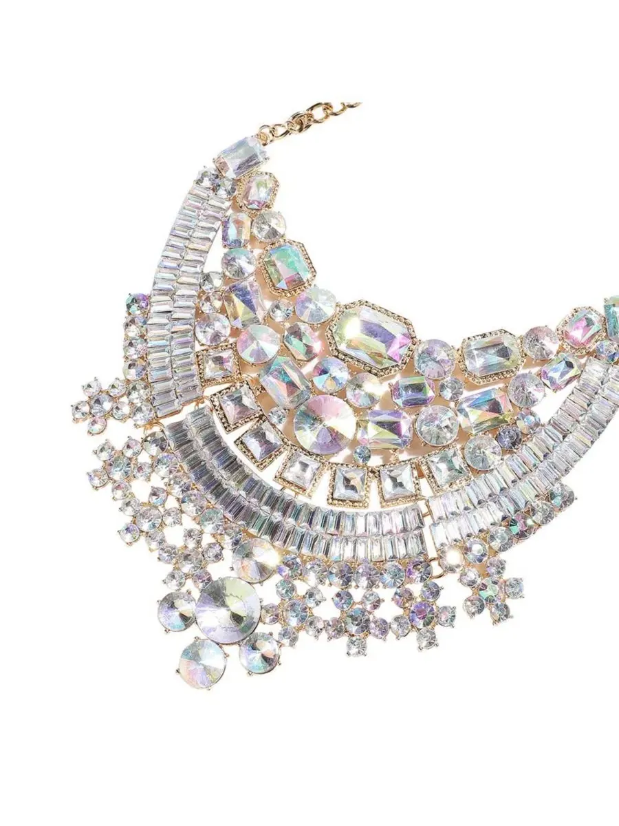 Колье Maxi Crystal SOHI — изображение 5 из 6, оттенок серебряный