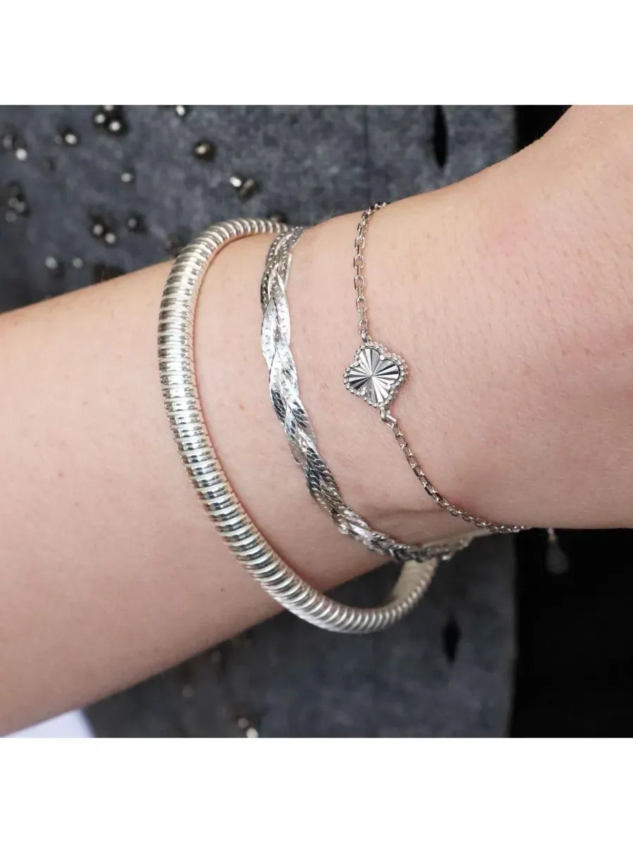 Плетеный браслет-елочка Sterling Silver The Lovery — изображение 2 из 3, оттенок серебристый