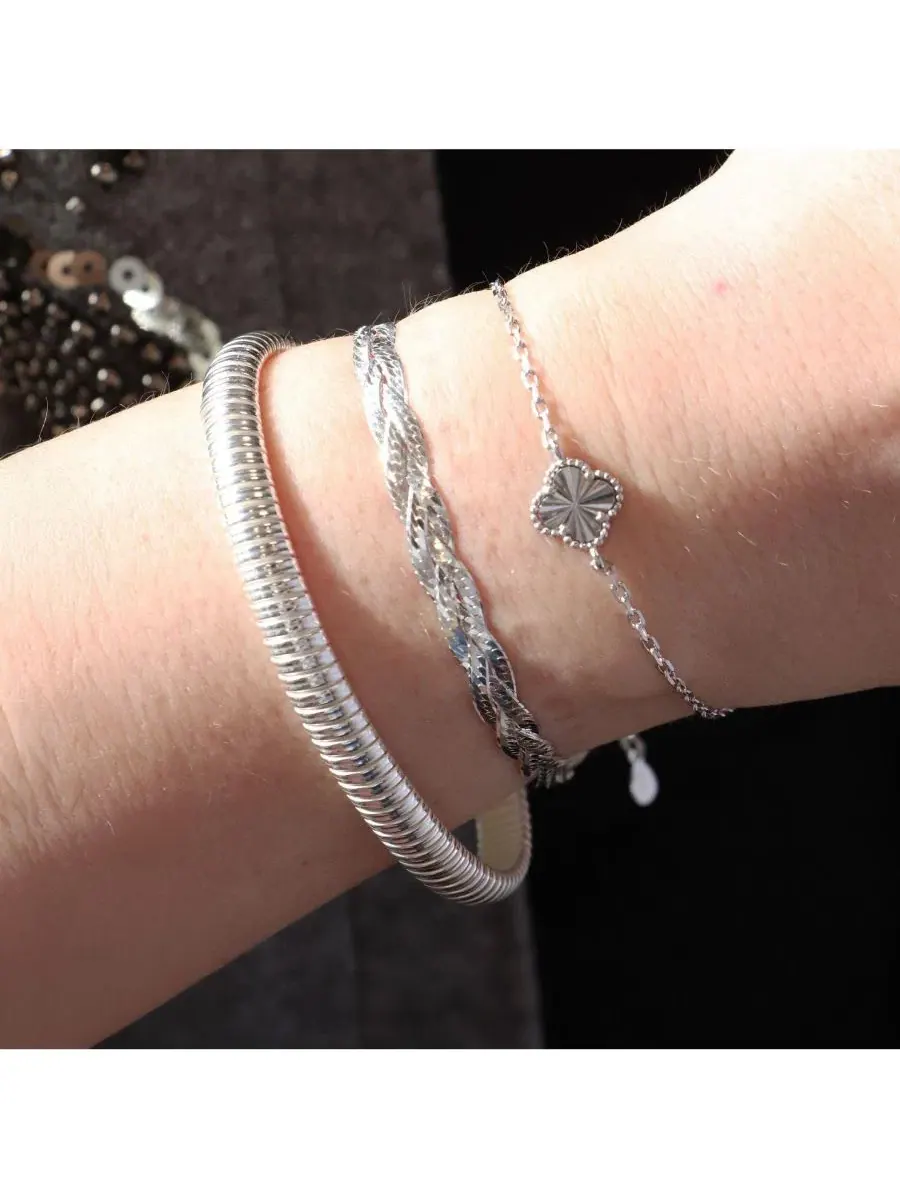 Плетеный браслет-елочка Sterling Silver The Lovery — изображение 3 из 3, оттенок серебристый