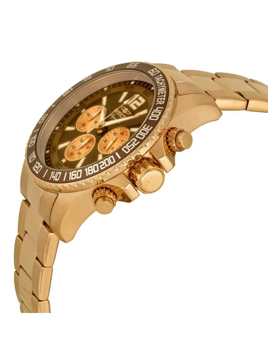 Мужские кварцевые часы-хронограф 7411 Signature с циферблатом Invicta — изображение 2 из 3, оттенок золото