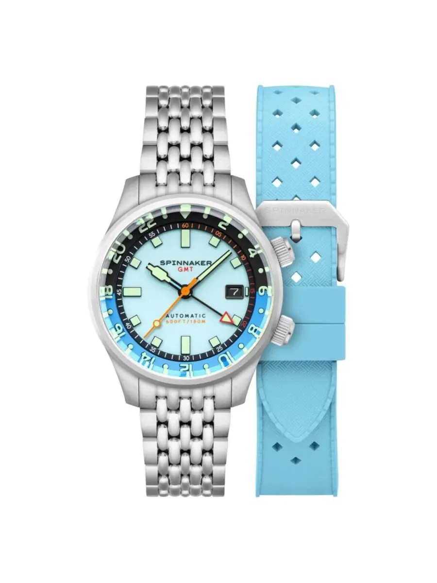 Мужские часы Bradner GMT Automatic с автоподзаводом, стальной браслет, 42 мм Spinnaker — синий