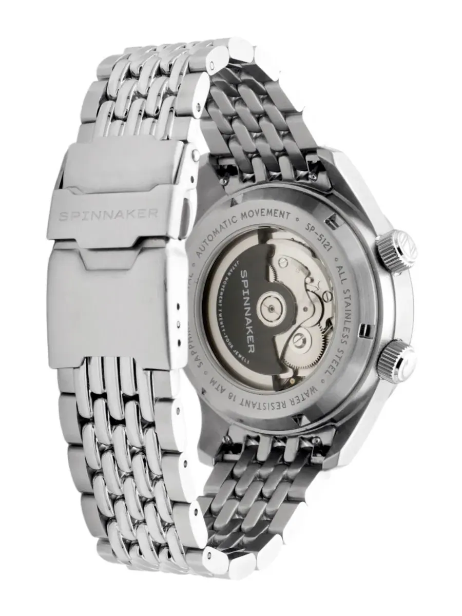 Мужские часы Bradner GMT Automatic с автоподзаводом, стальной браслет, 42 мм Spinnaker — изображение 3 из 4, оттенок синий