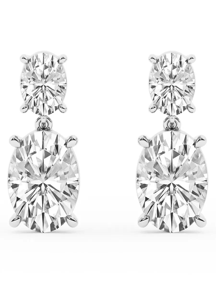 Серьги-подвески с бриллиантами лабораторного выращивания (4 ct. t.w.) в 14k белом золоте Badgley