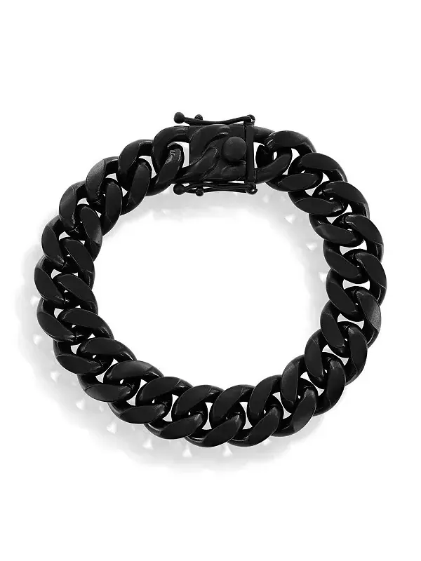 Браслет Miami Cuban Link из нержавеющей стали 14 мм Metallo — изображение 1 из 3, оттенок черный
