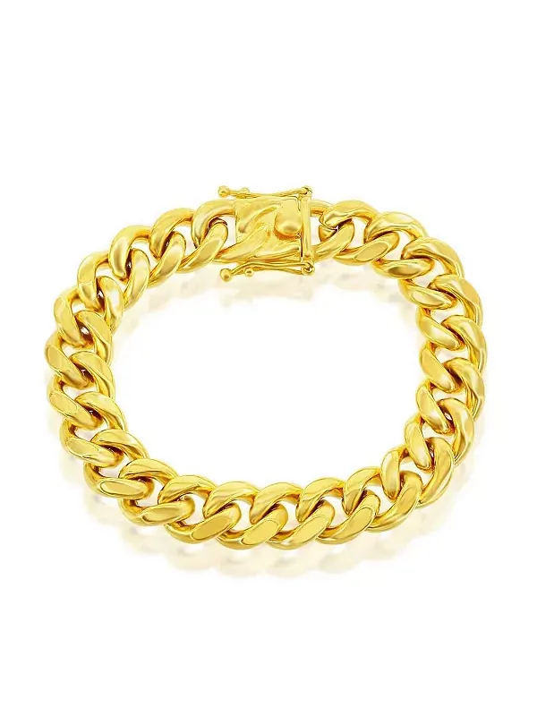 Браслет Miami Cuban Link из нержавеющей стали 14 мм Metallo — изображение 1 из 3, оттенок золото