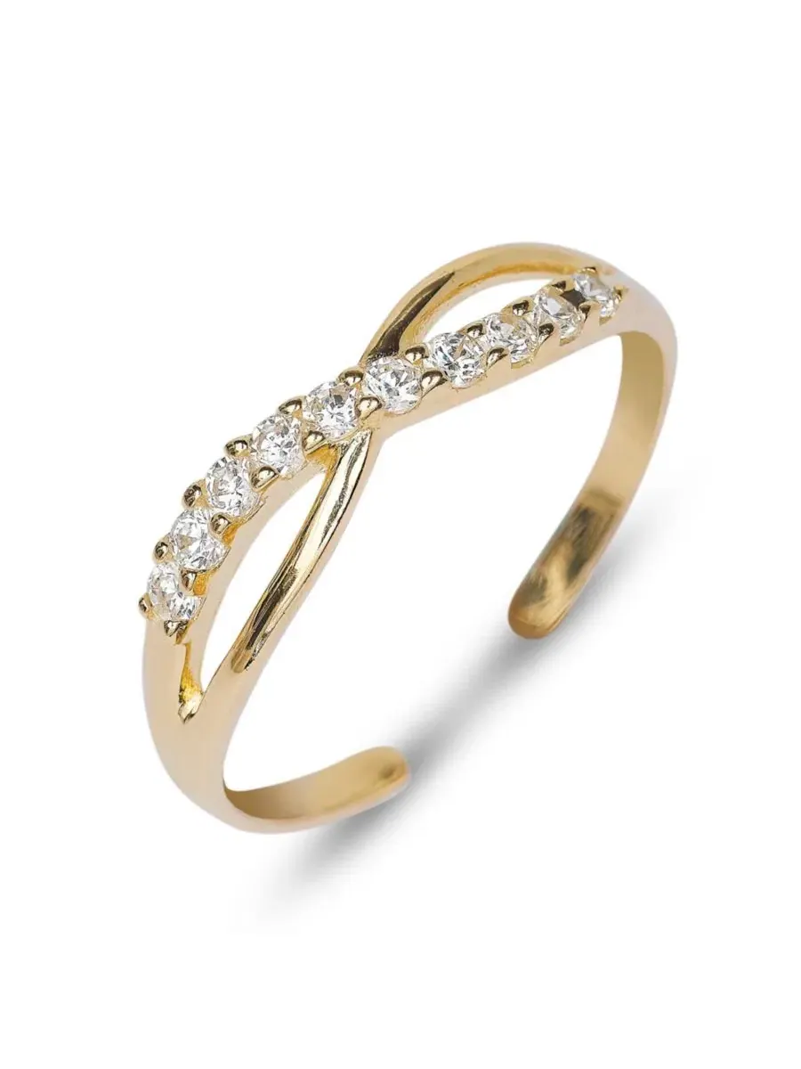 Кольцо на палец ноги с кубическим цирконием Infinity из золота 10K Curata Jewelry — изображение 1 из 6