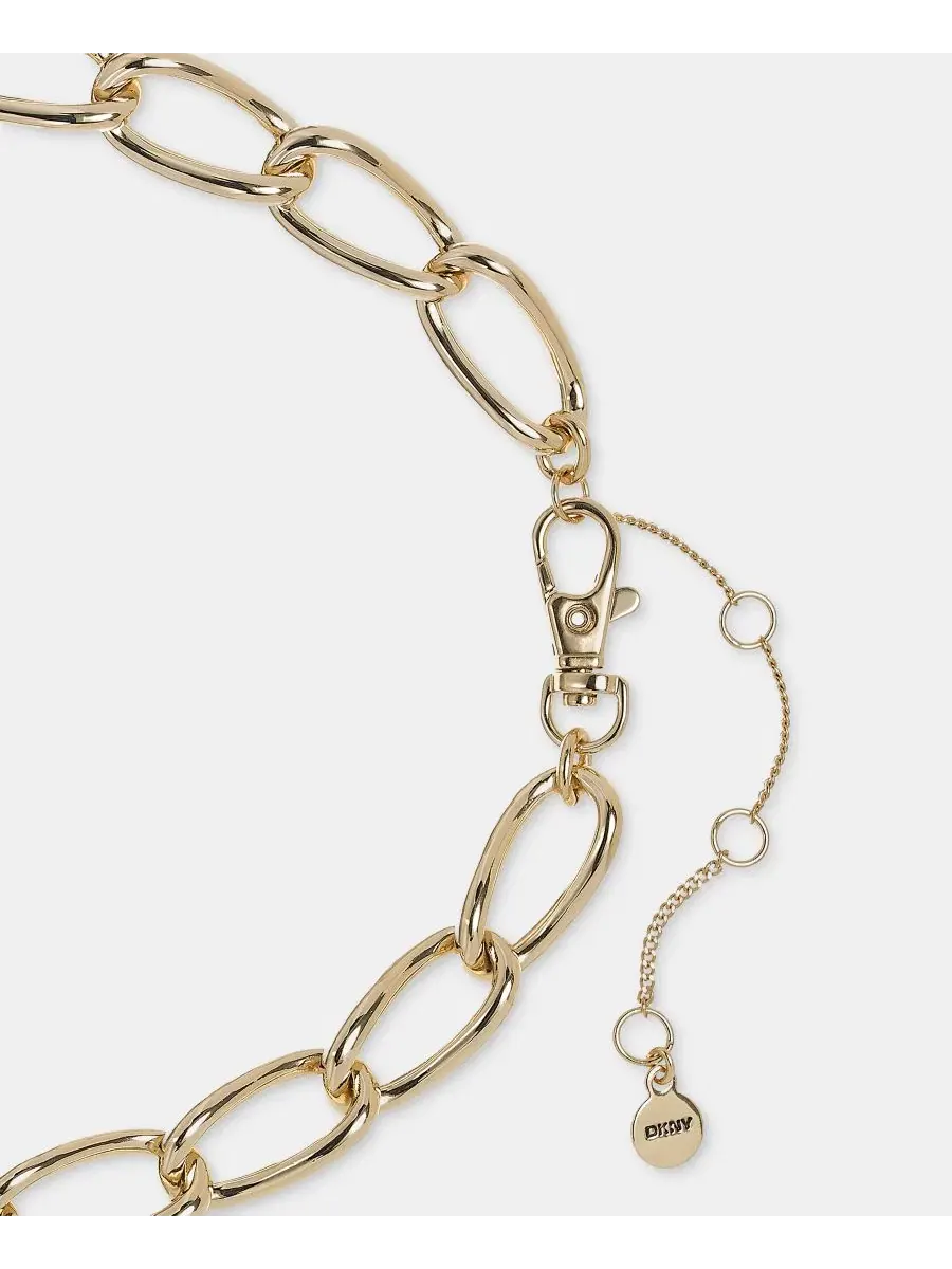 Колье с кристаллами Pavé Large Link Collar Necklace DKNY — изображение 5 из 6, оттенок прозрачный