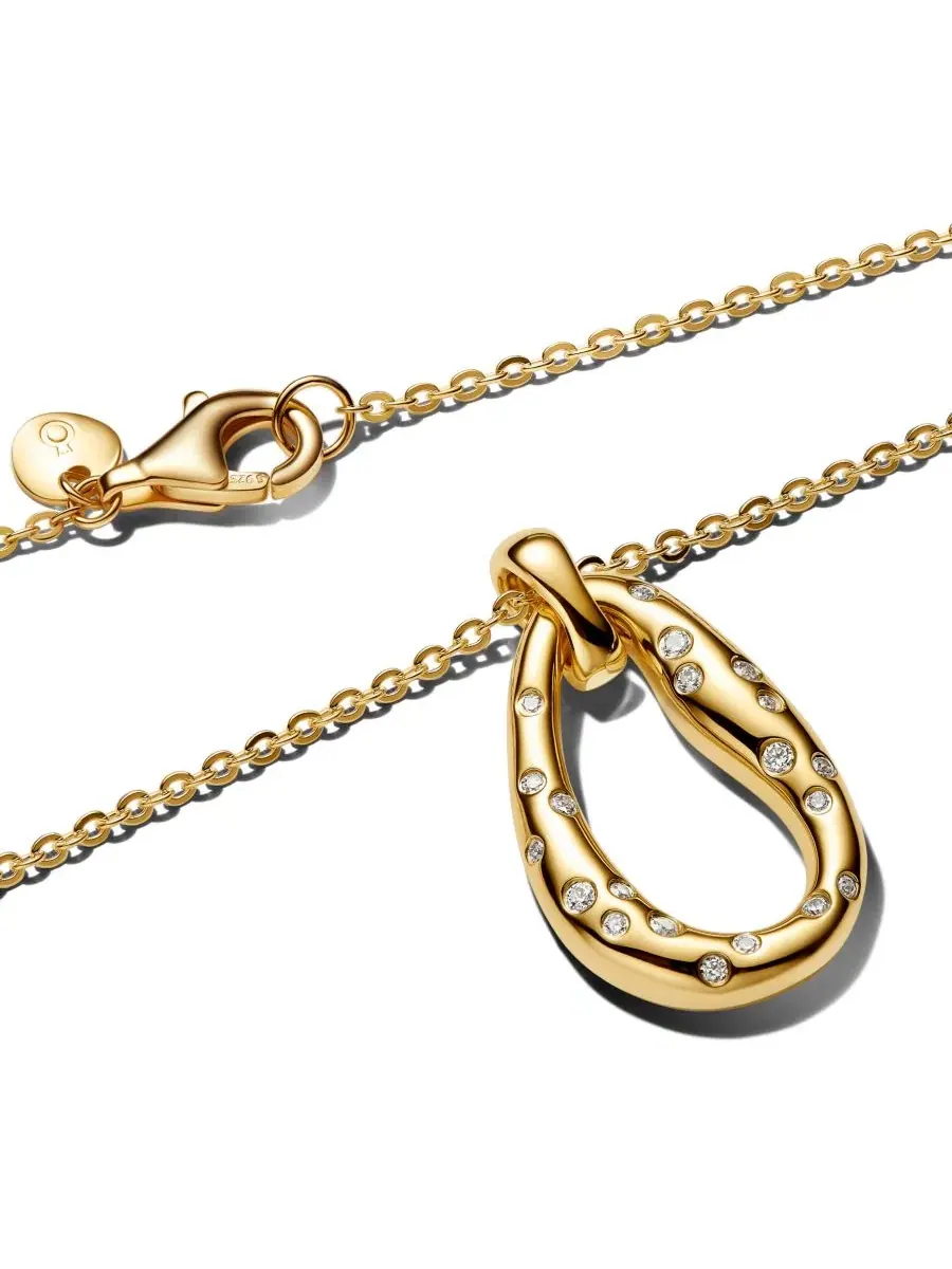 Подвеска с камнями, модель Stone-Set Pendant Pandora — изображение 2 из 3, оттенок золотистый